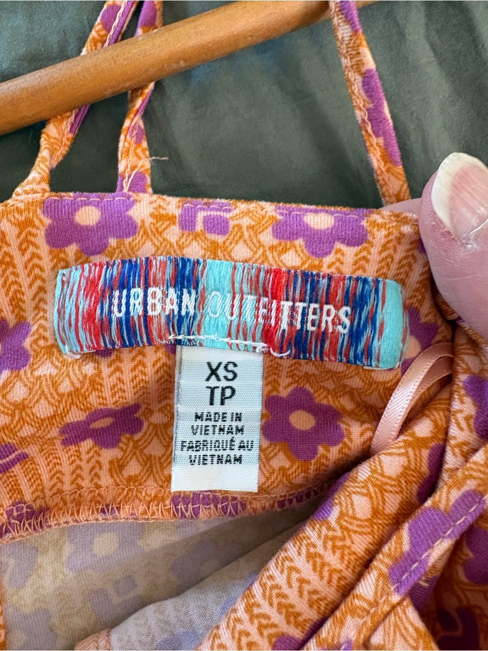 UO Orange Floral Arna Midi Slip Dress. Size XS. - Picture 10 of 14